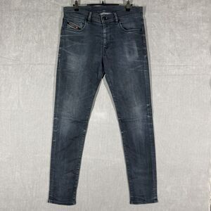 Diesel D-Strukt Jeans Mens 32x32 Black Slim Fit Denim Pants Grunge Punk Dark